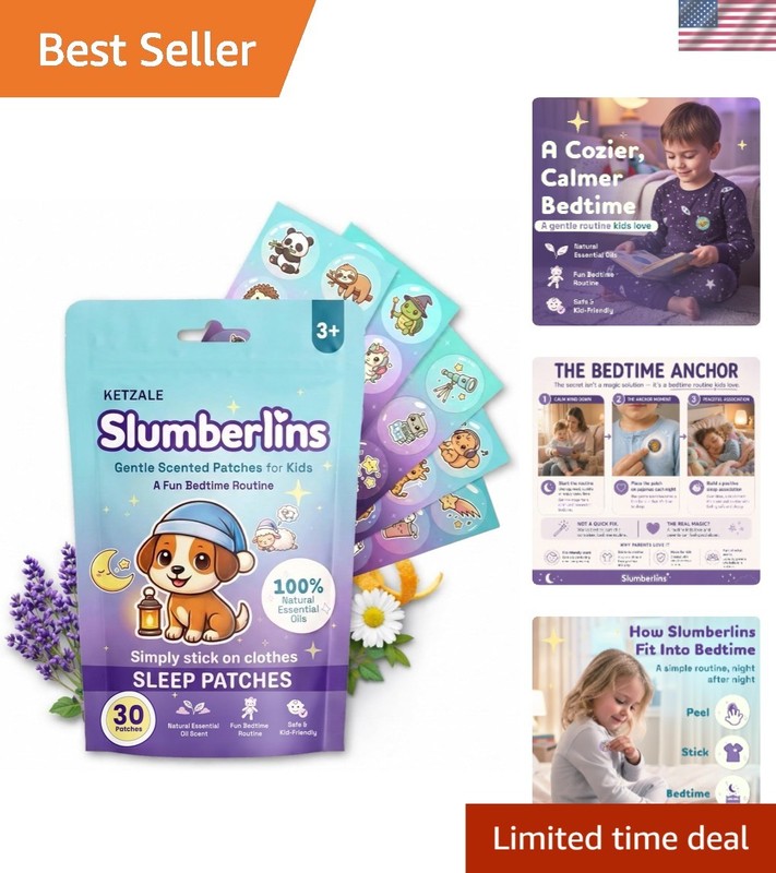 Slumberlins Calming Sleep Patches for Kids & Toddlers - Natural Bedtime Suppo...