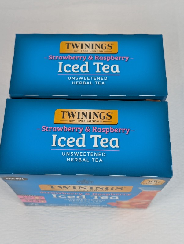 Twinings - Strawberry & Raspberry - Iced Tea Bags - 72 ct - 2 Packs - exp: 01/27 gallery
