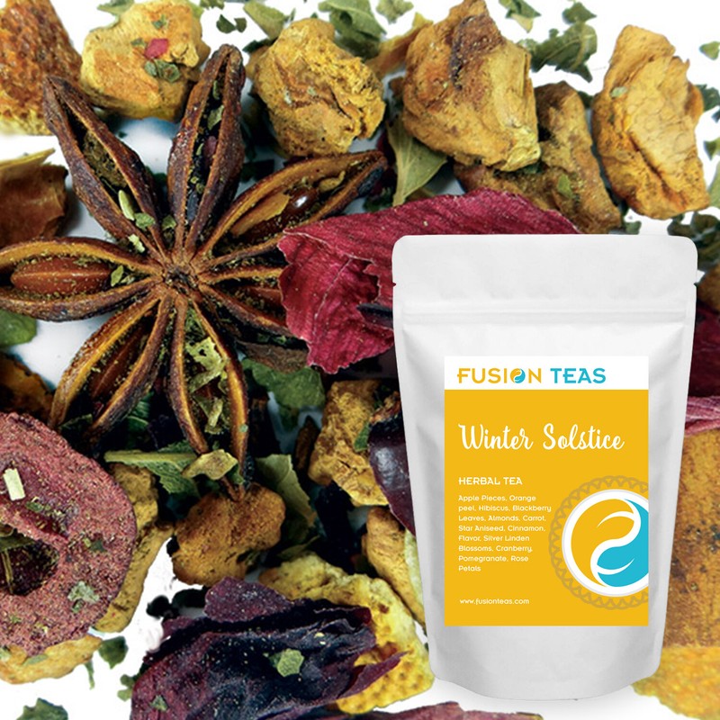 Winter Solstice Herbal Tea – Spiced Cranberry Loose Leaf Blend – Fusion Teas