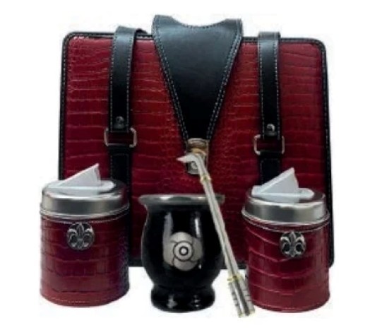 348ST New Set Yerba Mate Kit Container Iron Gourd(Cup) Bombilla(Straw) Bag