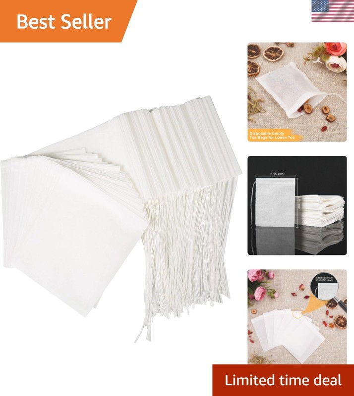 Convenient 100PCS Tea Filter Bags – Natural Material for Pure Loose Leaf Brewing