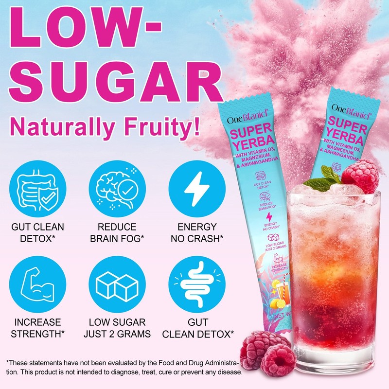 Super Yerba Instant Powder Packets, Mate Tea with Raspberry Lemonade Flavor, 30 gallery