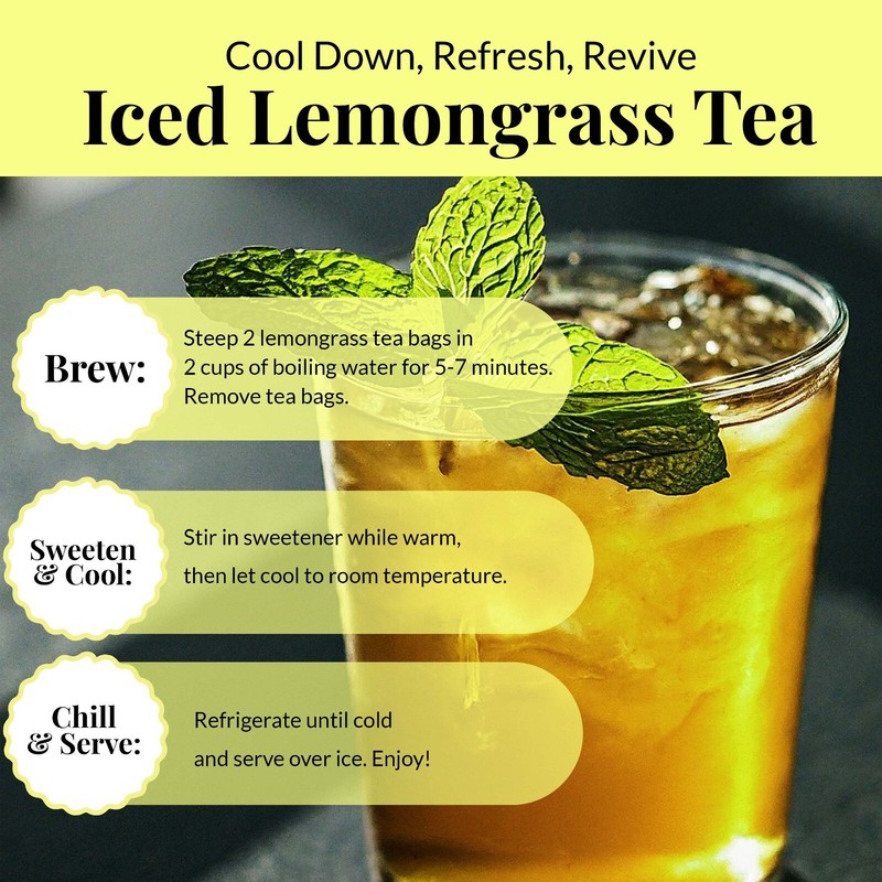 75 Lemongrass Tea Bags, Pure Lemongrass Tea, Detox & Relax, Caffeine-Free gallery