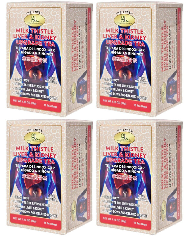 Milk Thistle  Liver & Kidney Upgrade Tea - 16 tea bags ea - 4 pack