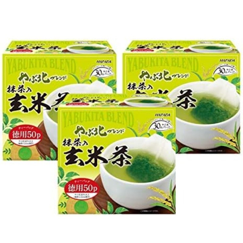 Harada Japanese Matcha Blend Brown Rice & Green Tea Bag 50 pc x 3 Box From Japan