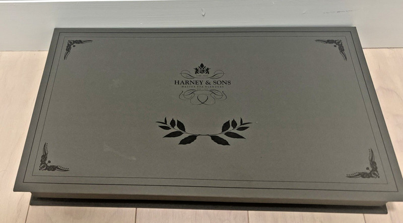 Harney & Sons Grey Linen Tea Chest Gift – Empty Tea Box for Wrapped Tea Sachets