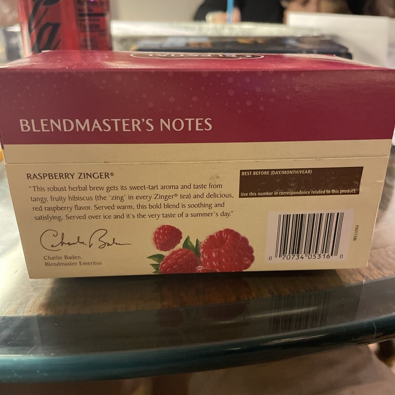 1x Box Celestial Seasonings Raspberry Zinger Herbal Tea | 20 Bags Each | 1.6oz gallery