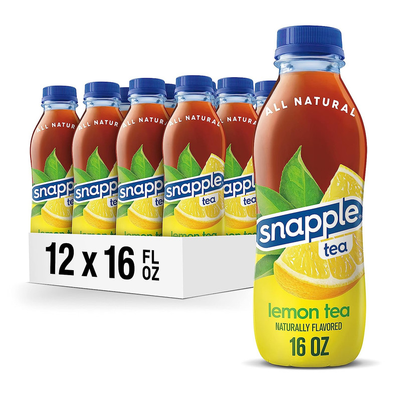 Snapple Lemon Tea, Recycled Plastic Bottle, 16 Fl Oz Pack of 12