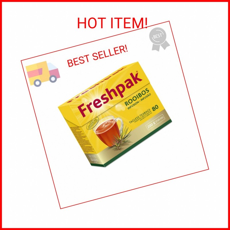 Freshpak Pure Rooibos Tea 80 Tagless Bags 80 Count (Pack of 4)