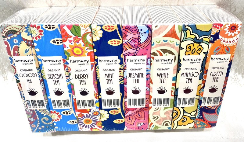 Harmony Organic Tea Library, 80 Bags, 8 Blends, 5.64 oz – GIFT BOXED