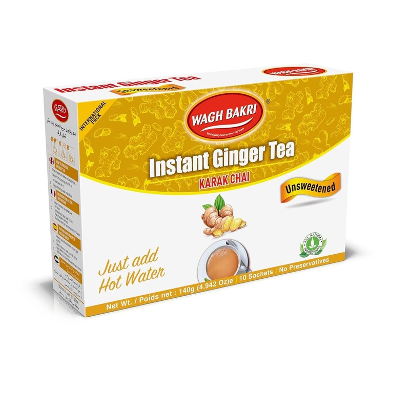 Instant Ginger Tea, Unsweetened, No Added Sugar, 140grams, 10 Sachets [Intern... gallery