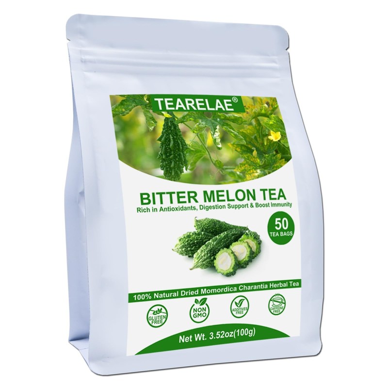 Bitter Melon Tea Bags – 50 Count – 100 Pure Herbal Tea – Caffeine-Free, Non-GMO