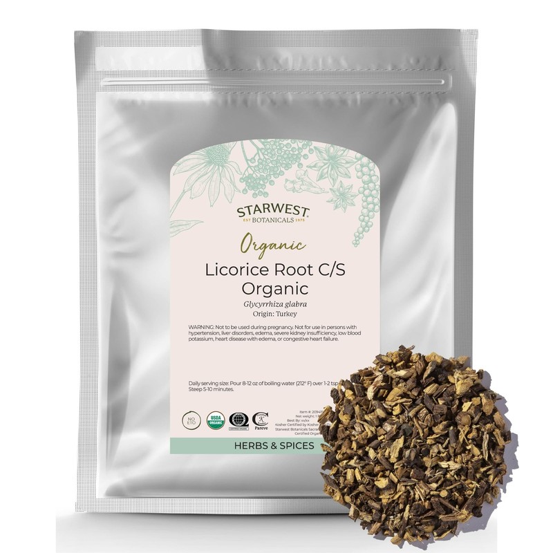 Organic Dried Licorice Root 1 Pound (Pack of 1), No Color