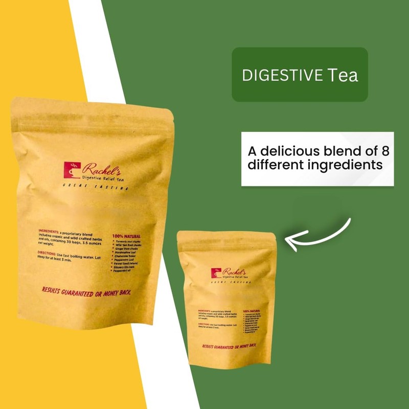 Digestive Relief Tea - Turmeric, Ginger, Chamomile, 30 Bags, 60 Cups - Soothing gallery