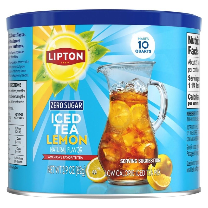 Lipton Zero Sugar Lemon Iced Tea Mix, Makes 10 Quarts (Pack of 6) gallery