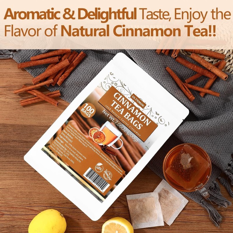 Authentic Ceylon Cinnamon Tea Bags - 100 Count, Full Flavor & Health Benefits gallery
