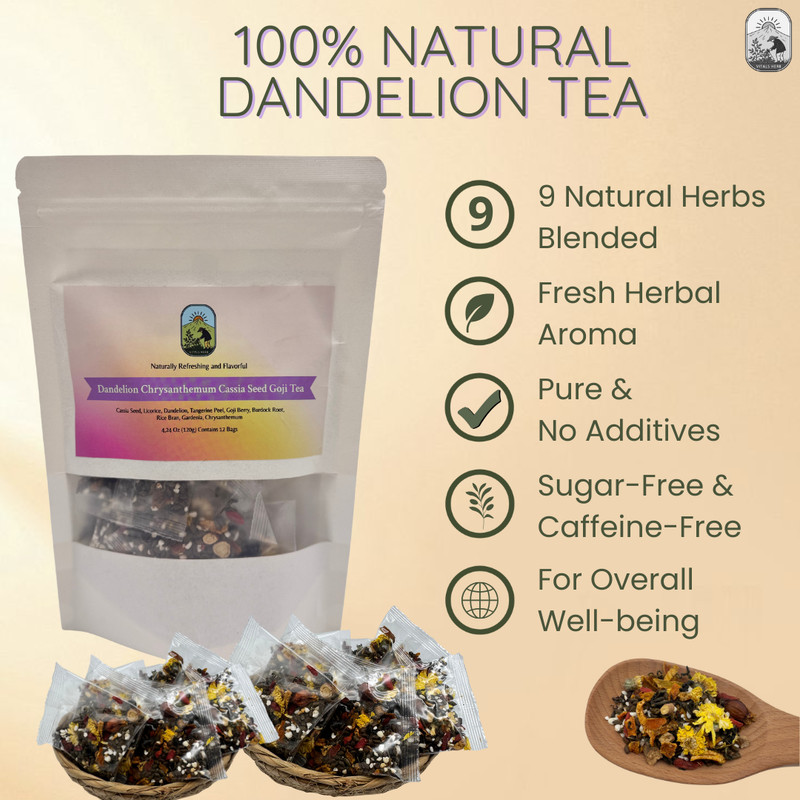 Spring Sale Dandelion & Wolfberry Blend 120G (12 Bags) VitalsHerb gallery