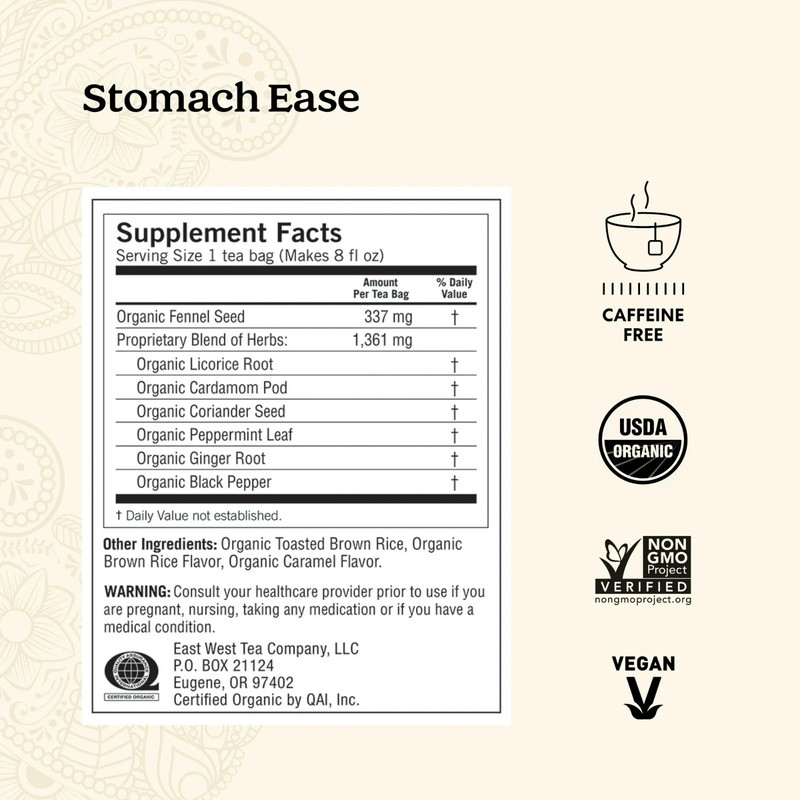 Yogi Tea Stomach Ease, Caffeine-Free Organic Herbal Tea Bags, 16 Count gallery
