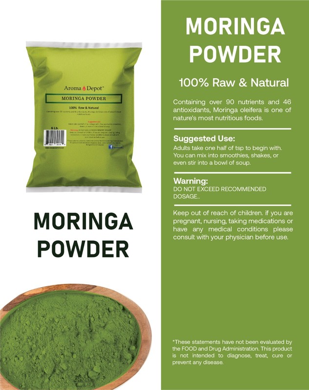 Moringa Powder 5 lbs. oleifera leaf 100% Pure Natural Superfood Gluten Free gallery