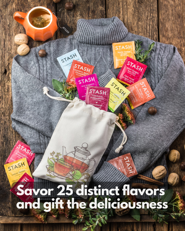 Stash Herbal & Decaf Tea Set 25 Flavors, 50 Tea Bags Sampler Caffeine Free Gift gallery