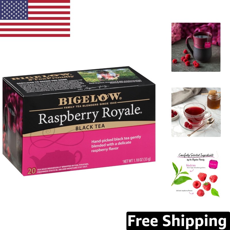 Individually Wrapped Raspberry Royale Black Tea Bags – 120 Count for Freshness