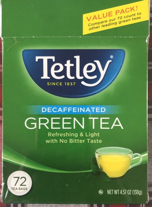 2 Box Tetley Green Tea Decaffeinated 144 Tea Bags NTW 130g EA NO Bitter Taste gallery