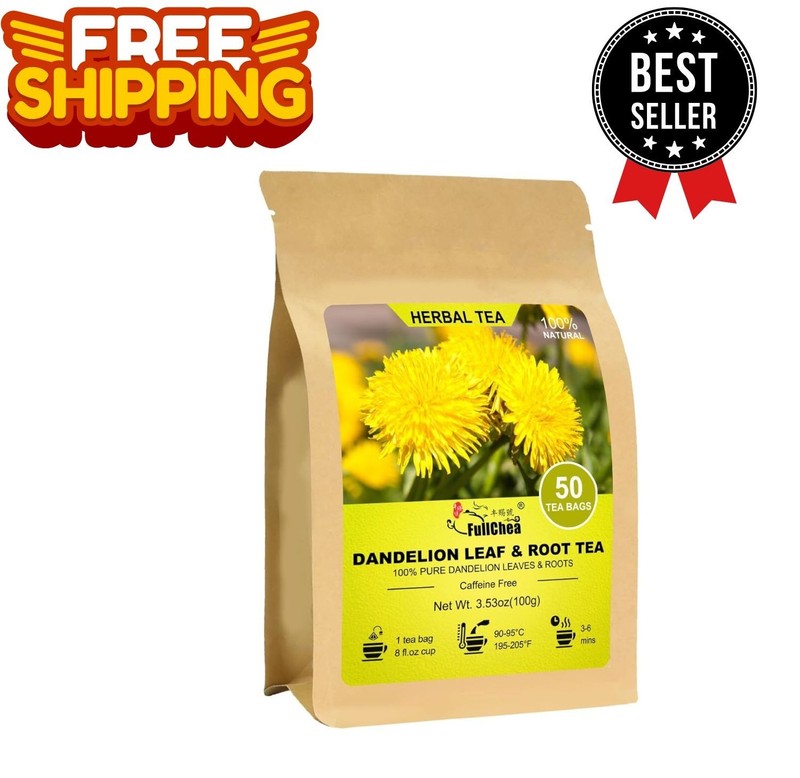 – Dandelion Leaf & Root Tea Bags, 50 Teabags – Natural Dandelion Herbal Tea for