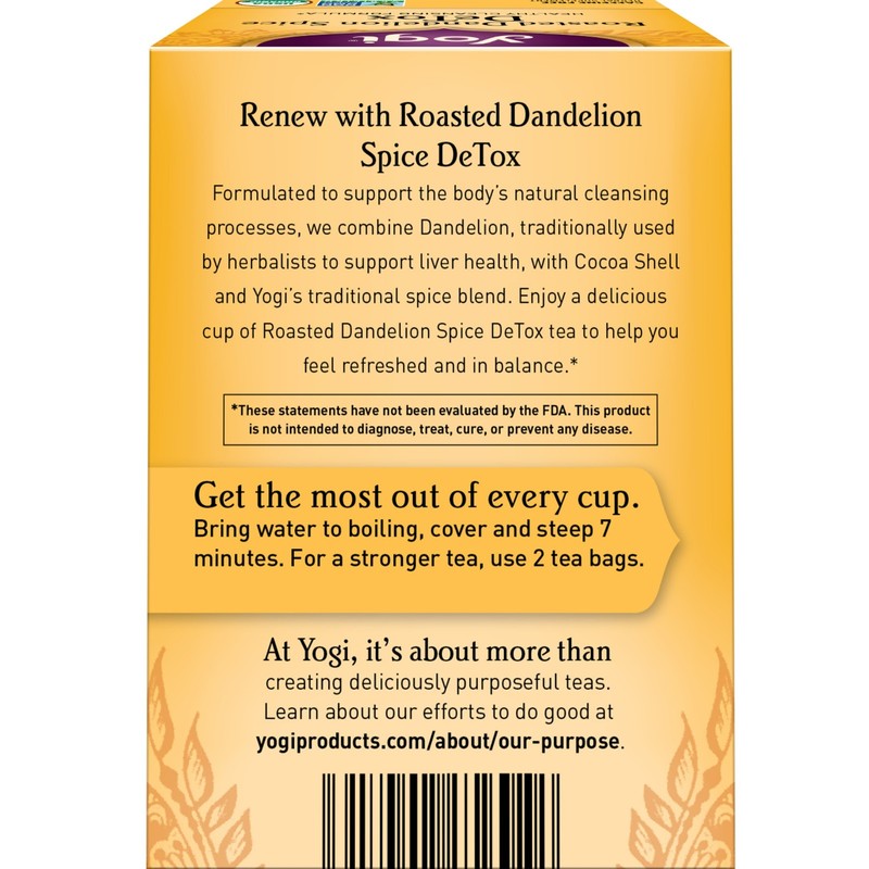 Yogi Tea - Roasted Dandelion Spice DeTox - 6 Pack, 96 Tea Bags gallery