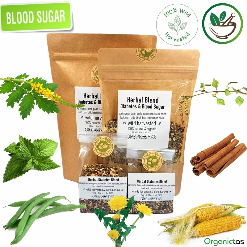 Diabetic Tea Blend, Naturally Lower & Control Blood Sugar, Glucose, Cholestorol