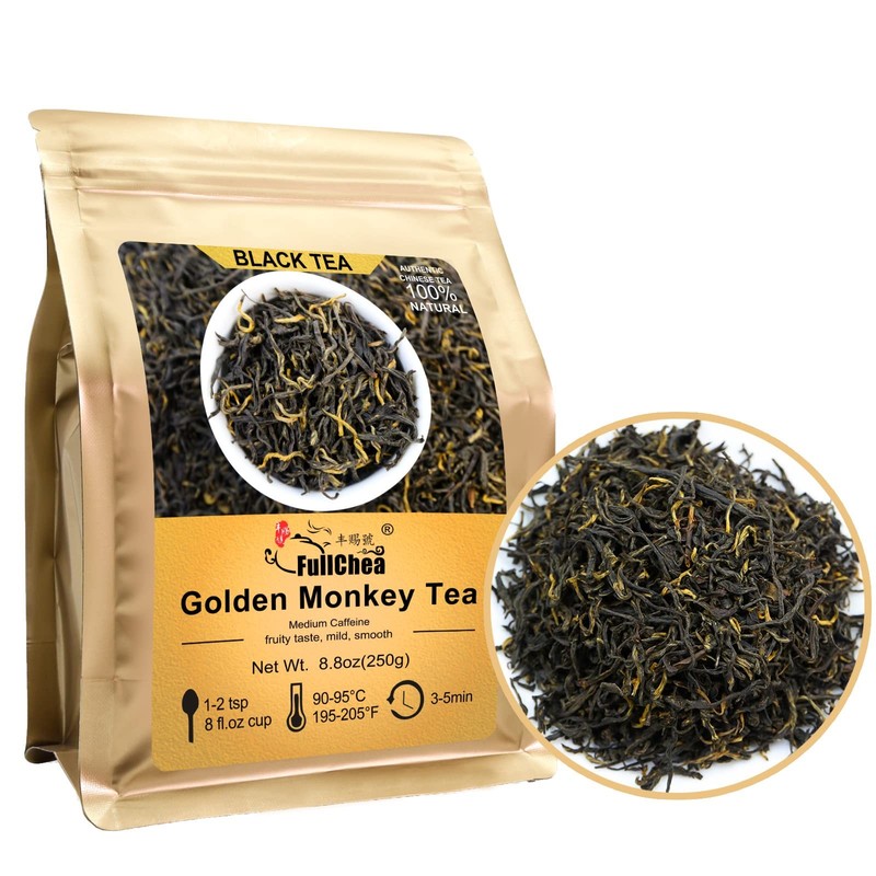 – Golden Monkey Tea – Chinese Black Tea Loose Leaf with Gold Tips – Health Te…