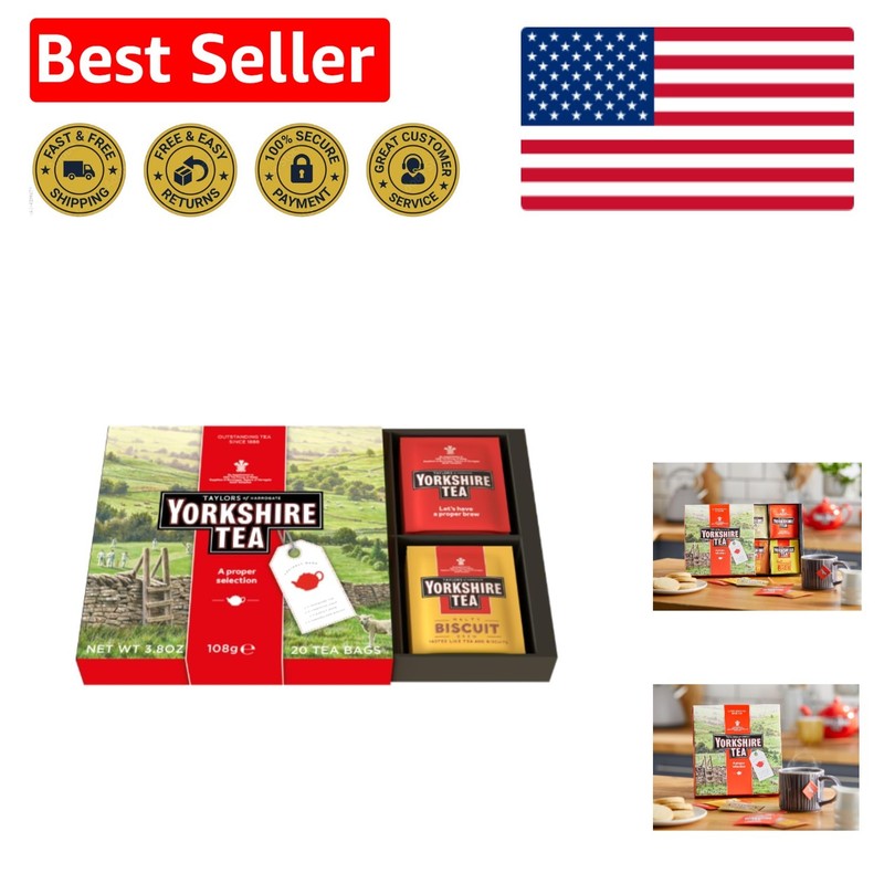 20-Pack Assorted Teas Gift Box – Caffeinated Biscuit Flavors for Gifting