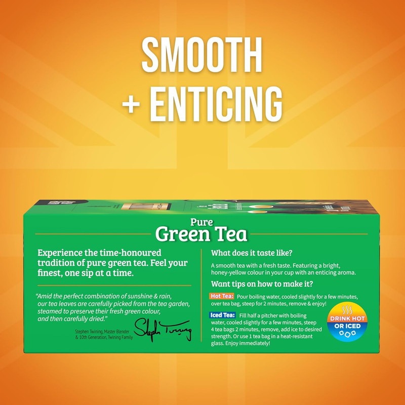 Pure Green Tea Individually Wrapped Bags, 100 Count (Pack of 1), Smooth & Refres gallery