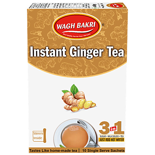 Wagh Bakri Instant Tea Premix – Ginger, 80g (10 Sachets )
