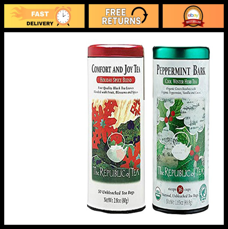 Winter Holiday Tea Variety Pack - Peppermint Bark & Comfort & Joy - 2 Flavors