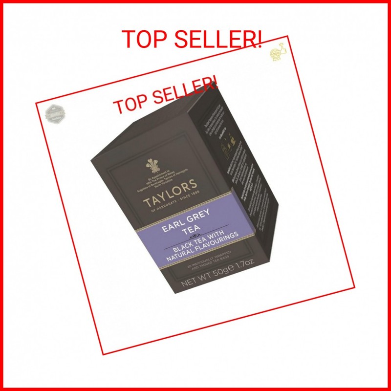 Taylors of Harrogate Earl Grey, Black Tea, Individually Wrapped Bags, 20 Count (