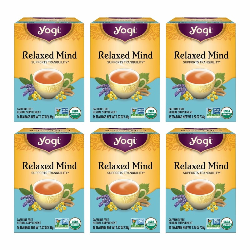 Yogi Tea - Relaxed Mind 6 Pack - Supports Tranquility - Calming Tea with Gotu