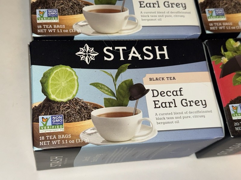 (6) boxes STASH TEA BAGS = 5 DECAF EARL GREY + 1 English Breakfast Black Regular gallery