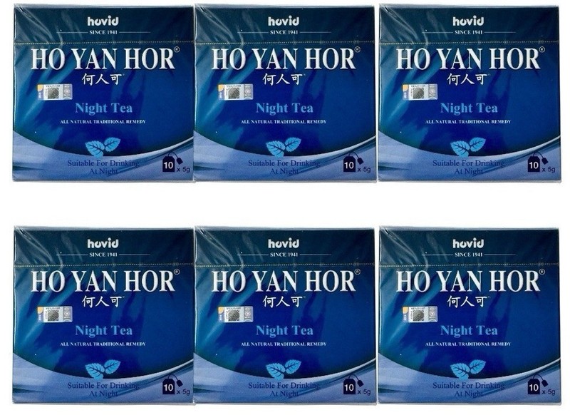 6 Boxes Ho Yan Hor Night Herbal Tea Relief by Hovid Sleep Aid and Relaxation