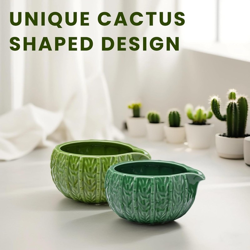 Matcha Whisk Set, Cactus Ceramic Matcha Set Includes Matcha Bowl, Matcha Whis... gallery