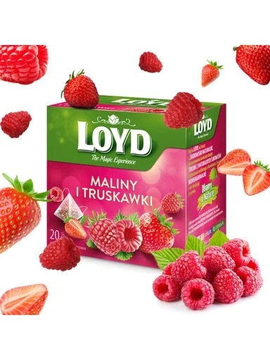 Loyd Raspberry & Strawberry Pyramid Tea Fruity & Herbal 20 Tea Bags (Pack Of 4) gallery