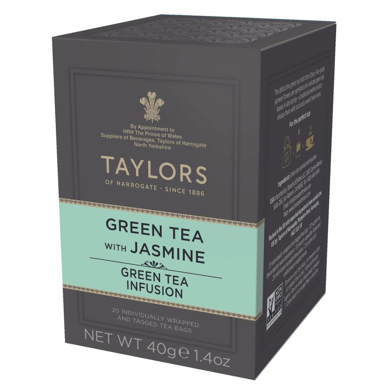 Green Tea with Jasmine, Individually Wrapped Bags, 20 Count, Hot or Iced