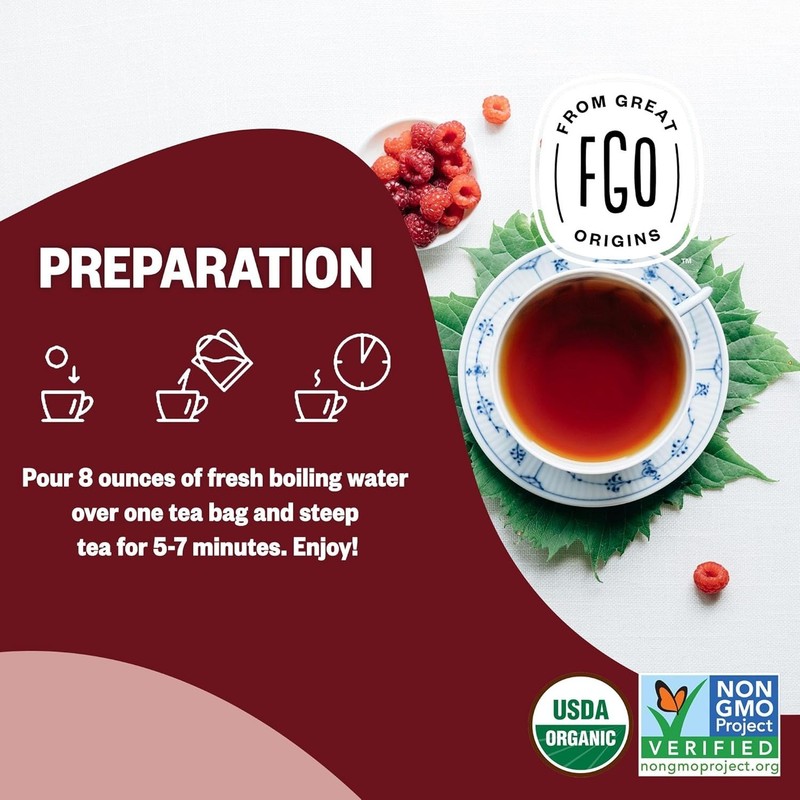 Organic Caffeine-Free Raspberry Leaf Tea - 100 Eco-Conscious Tea Bags gallery