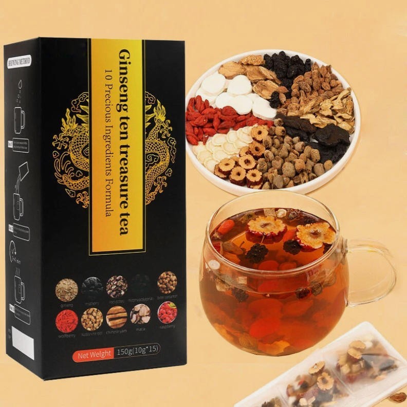 Ginseng Ten Treasures Tea, Chinese Herbal Kidney Detox Tea for Men & Women USA gallery