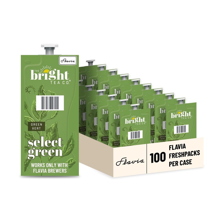 The Bright Tea Co. Select Green Tea Fresh Pack for Flavia Brewers (Pack of 100 F