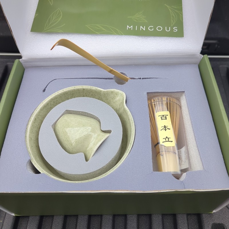 Matcha Set Ceramic kit With Bamboo Whisk Scoop Bowl And Holder gallery