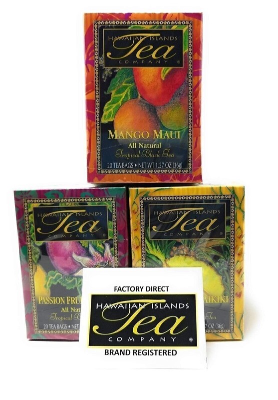 Tropical Tea Gift Set, Mango, Passion Fruit, Pineapple, 60 Tea Bags, 3 Boxes gallery
