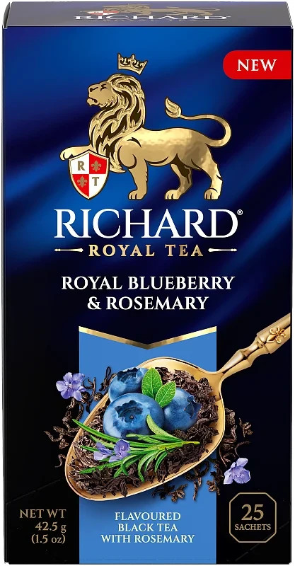 Royal Blueberry & Rosemary RICHARD Flavoured Black Tea 25 t bags Russia RF