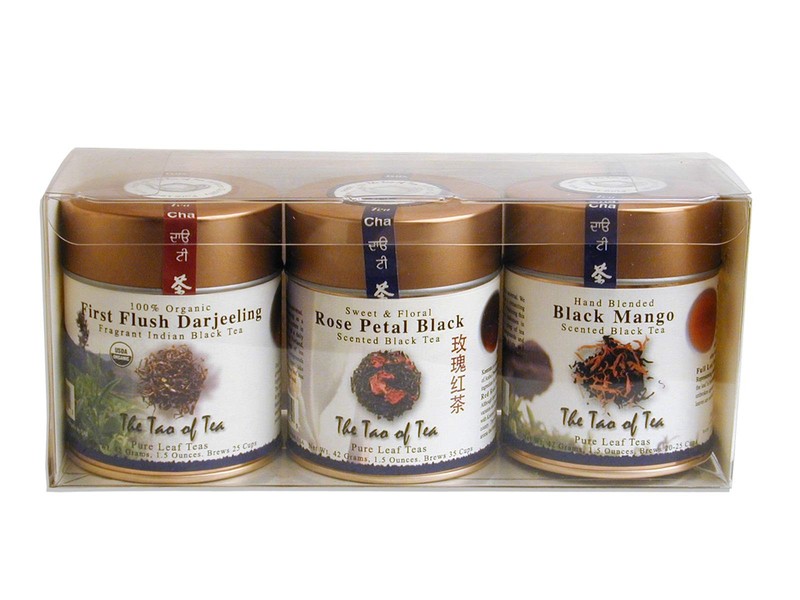 Black Tea Sampler 3-Count Box – 1.5oz Canisters in Acrylic Packaging
