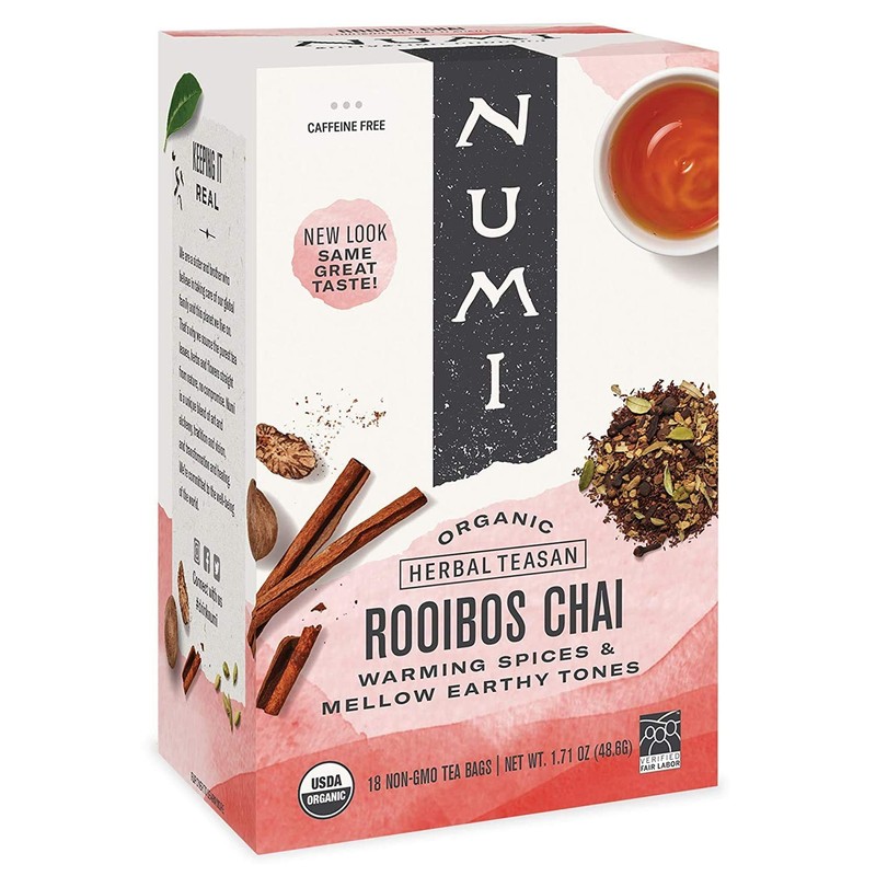 Organic Rooibos Chai Tea Bags, 18 Count Box of Tea Bags (Pack of 3) Herbal Te…