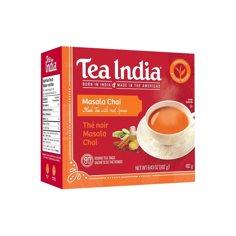 Tea India Masala Chai Black Tea Bags Spiced Indian Style Tea, 80 Count